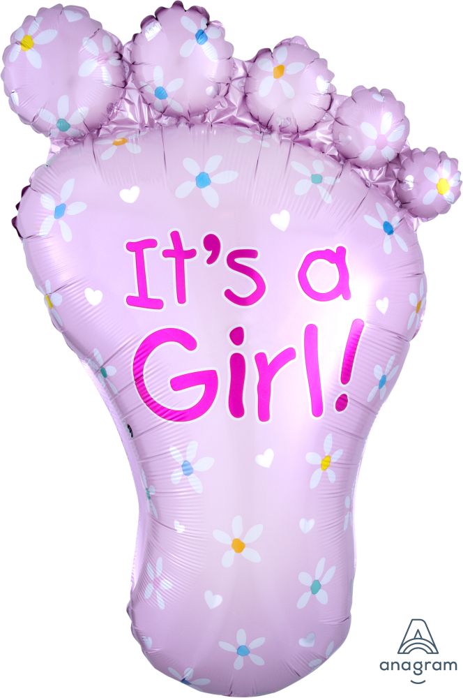 SuperShape It's a Girl Foot Balloon
