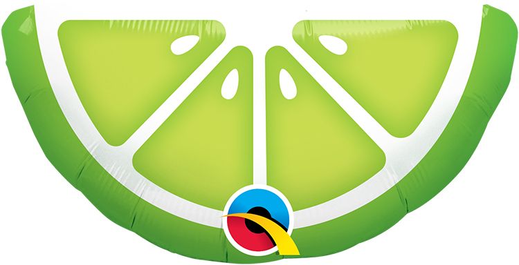 14" Lime Slice Balloon (Inflated with Cup and Stick)