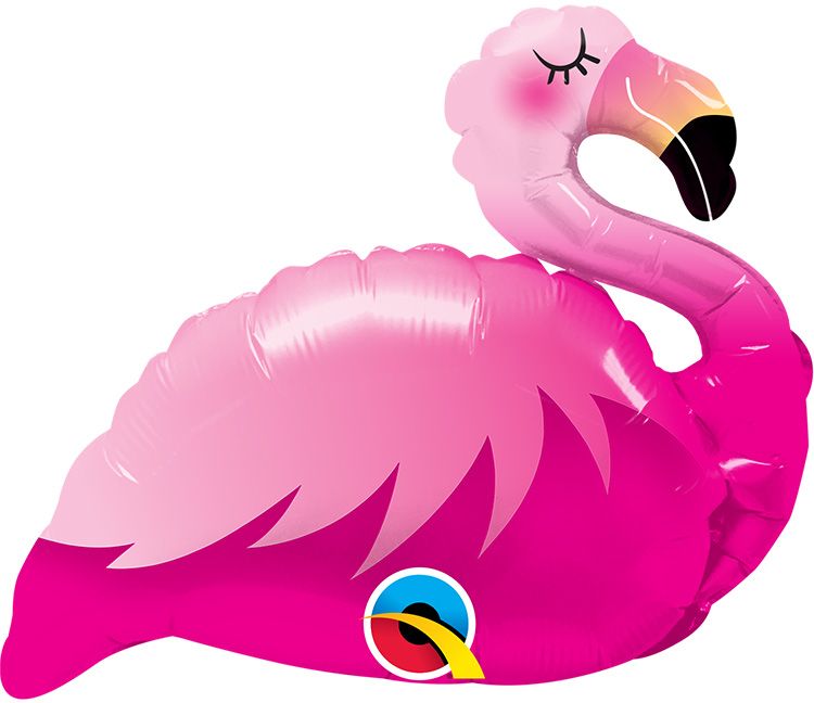 14" Mini Pink Flamingo Balloon (Inflated with Cup and Stick)