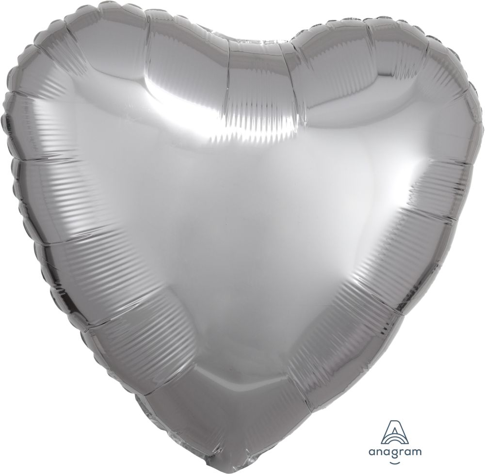 18" Metallic Silver Heart Balloon