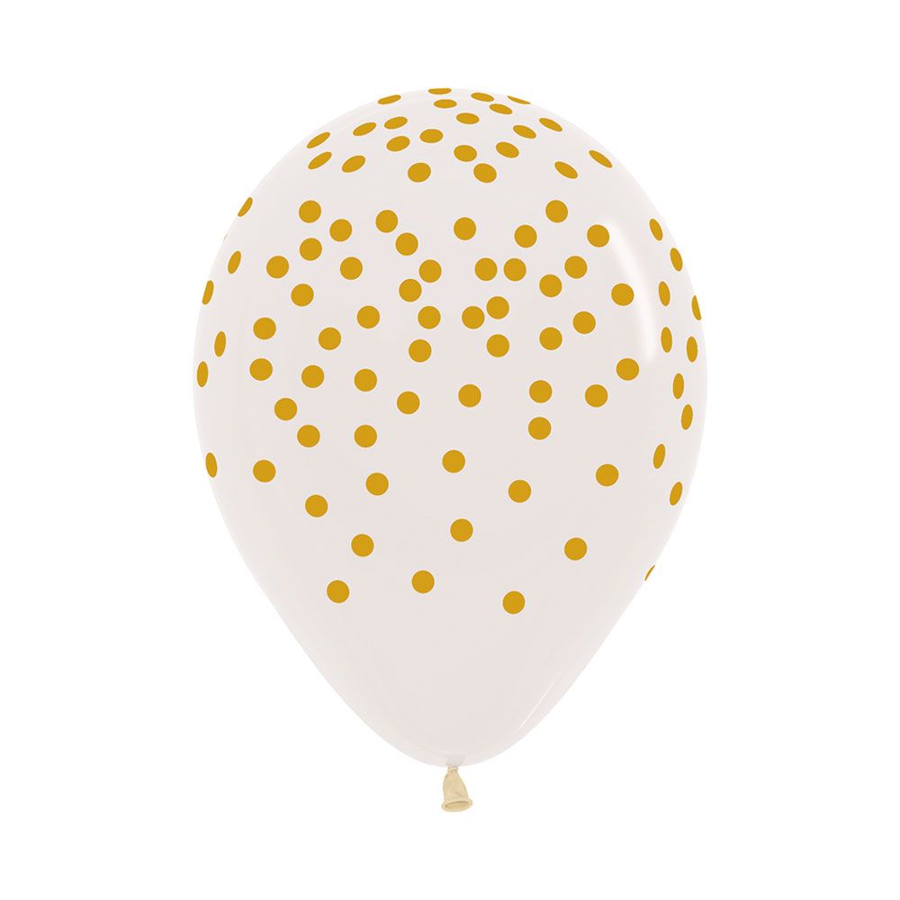 11" Crystal Clear Gold Confetti Round (50pcs) Balloons