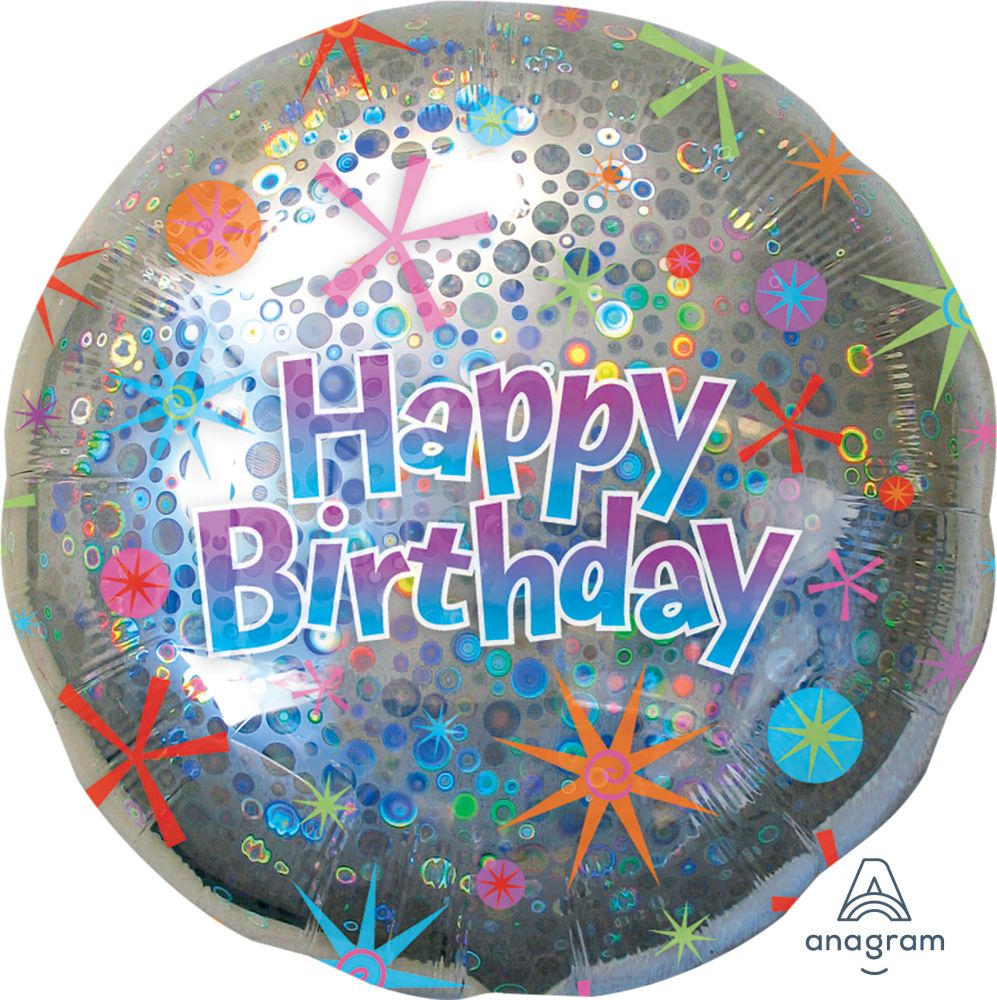 Jumbo Holographic Birthday Celebration Balloon