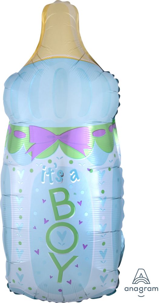 SuperShape It's A Boy Baby Bottle Balloon