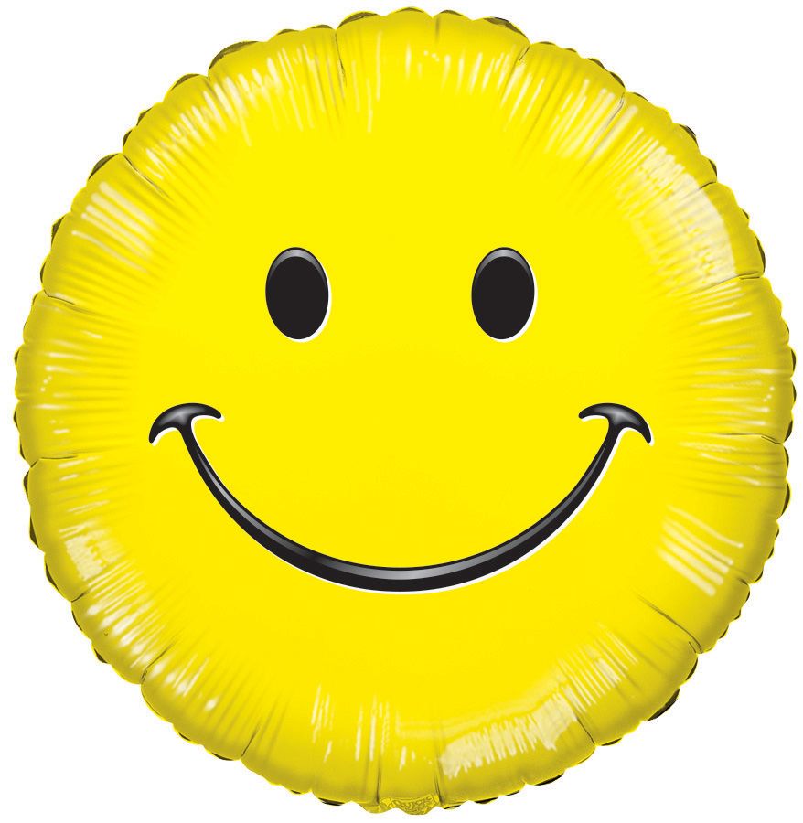 09" Smiley Face Balloon (Inflated with Cup and Stick)