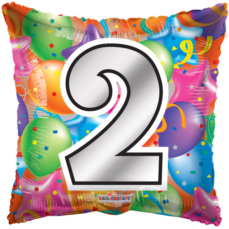 18" Number 2 Square Balloon