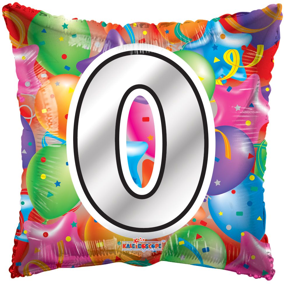 18" Number 0 Square Balloon