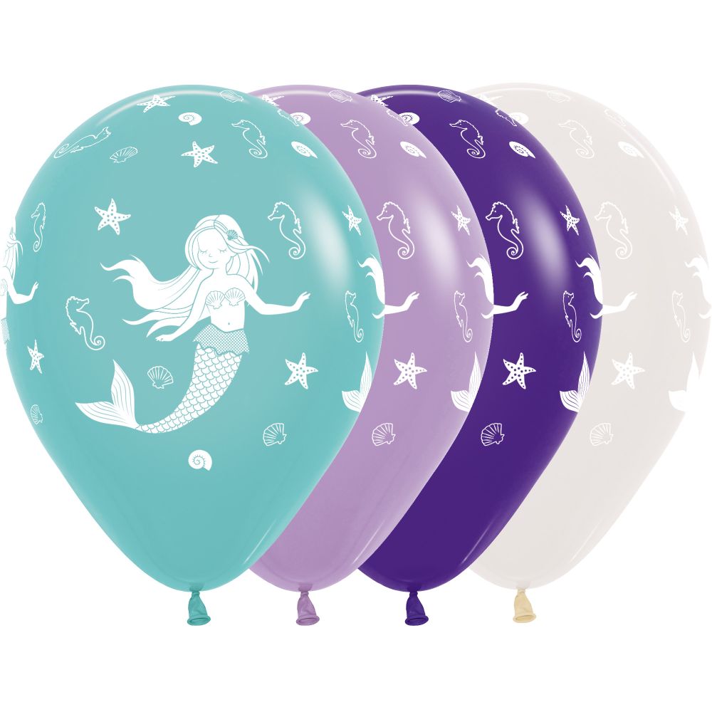 11" Mermaid & Crystal Assortment (50pcs) Balloons