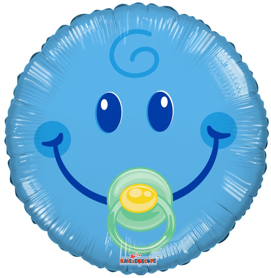 04" Smiley Boy Balloon (Inflated with Cup and Stick)