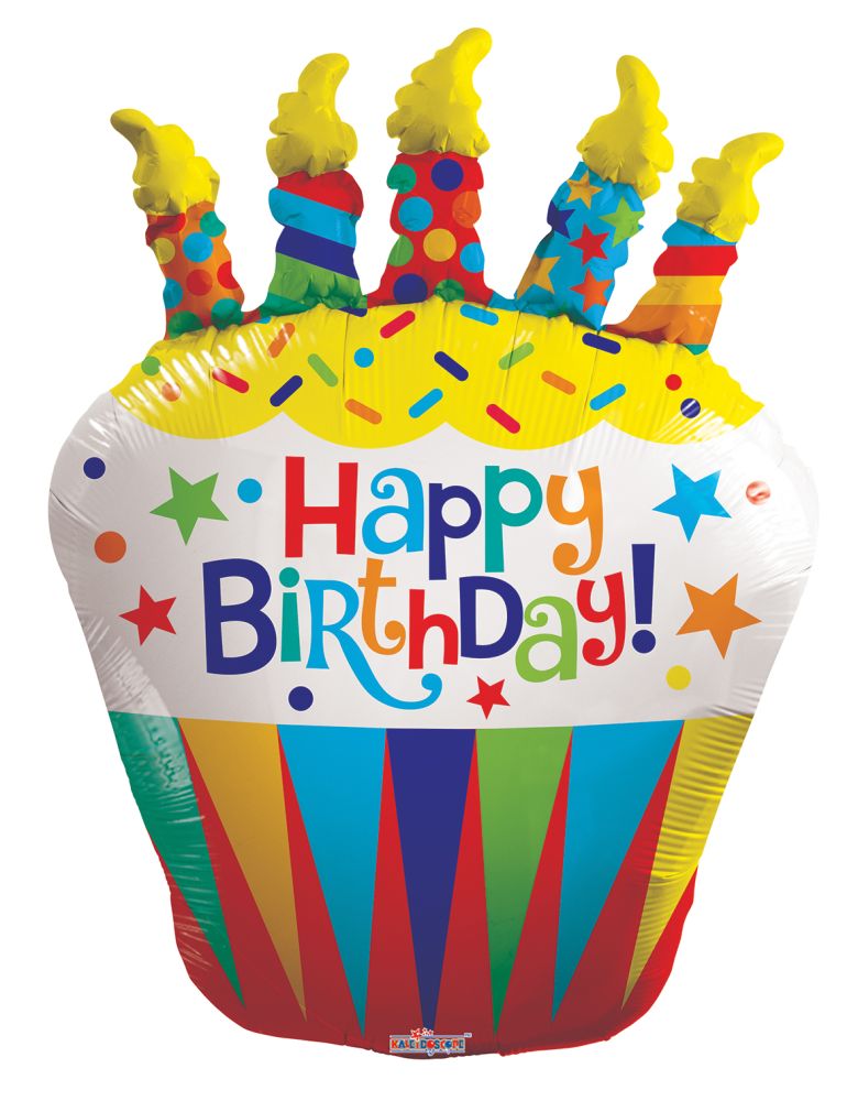 36" Birthday Cupcake Shape Balloon