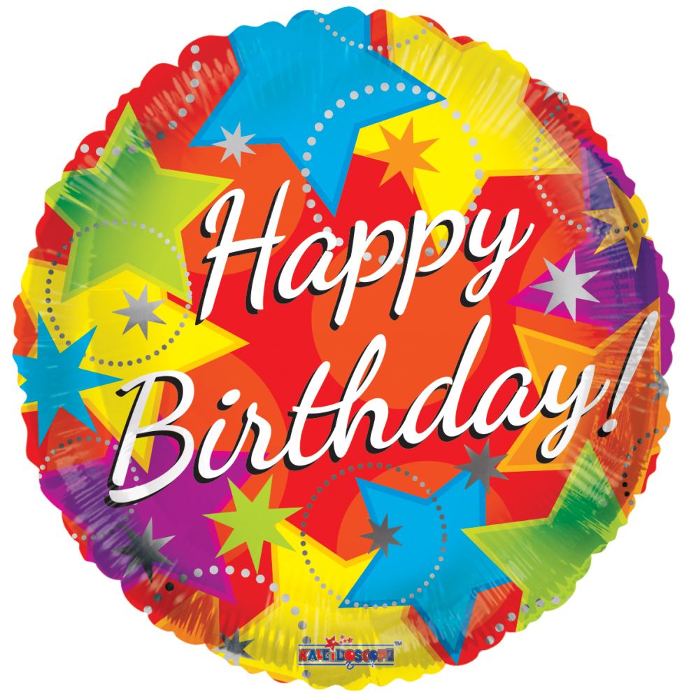 09" Bday Bright Stars Balloon (Inflated with Cup and Stick)