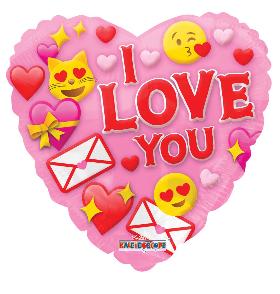 18" I Love You Smilies Balloon