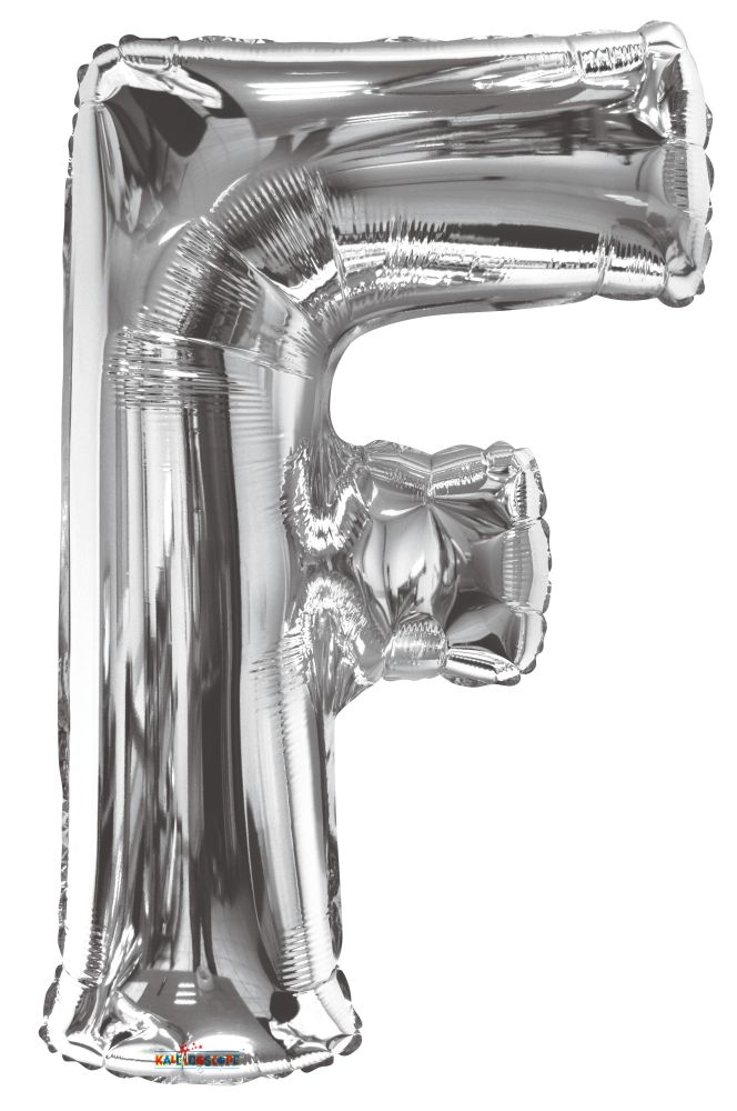 34" Silver Letter F Balloon