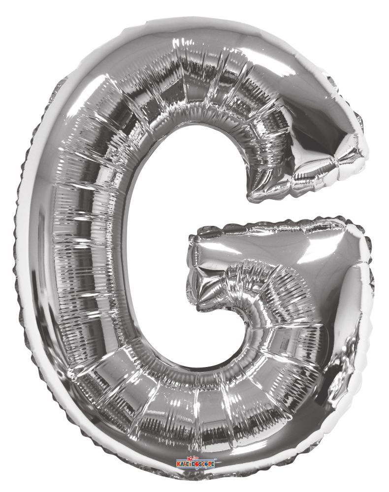 34" Silver Letter G Balloon
