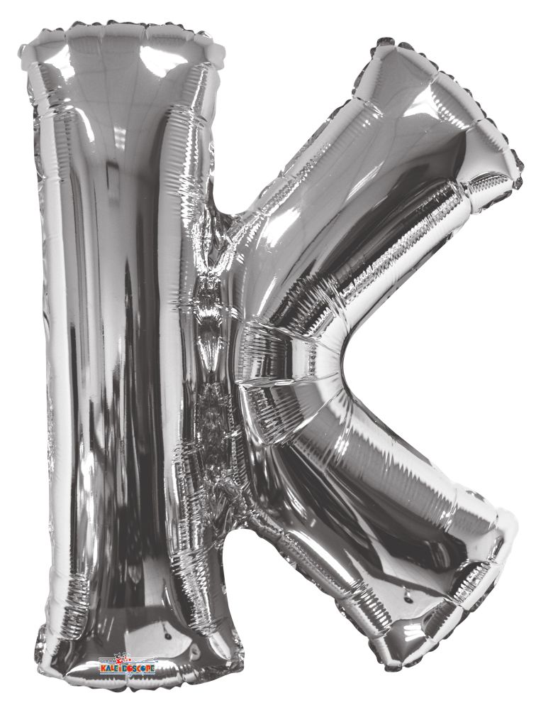 34" Silver Letter K Balloon