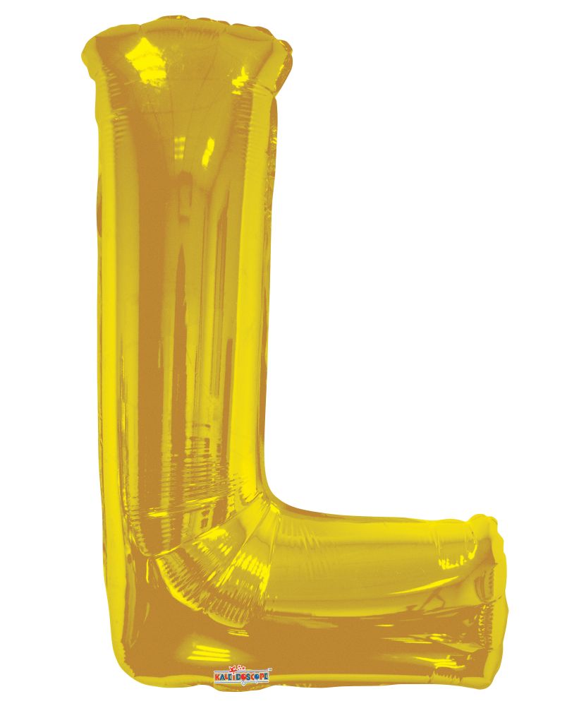 34" Gold Letter L Balloon