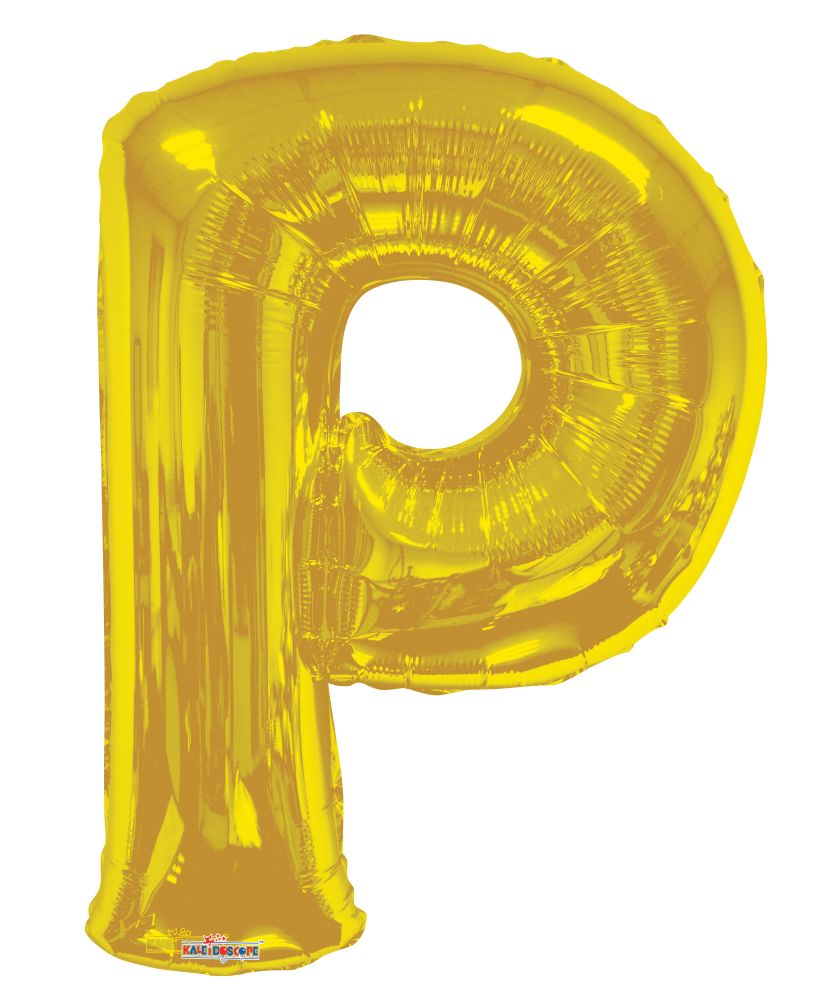 34" Gold Letter P Balloon