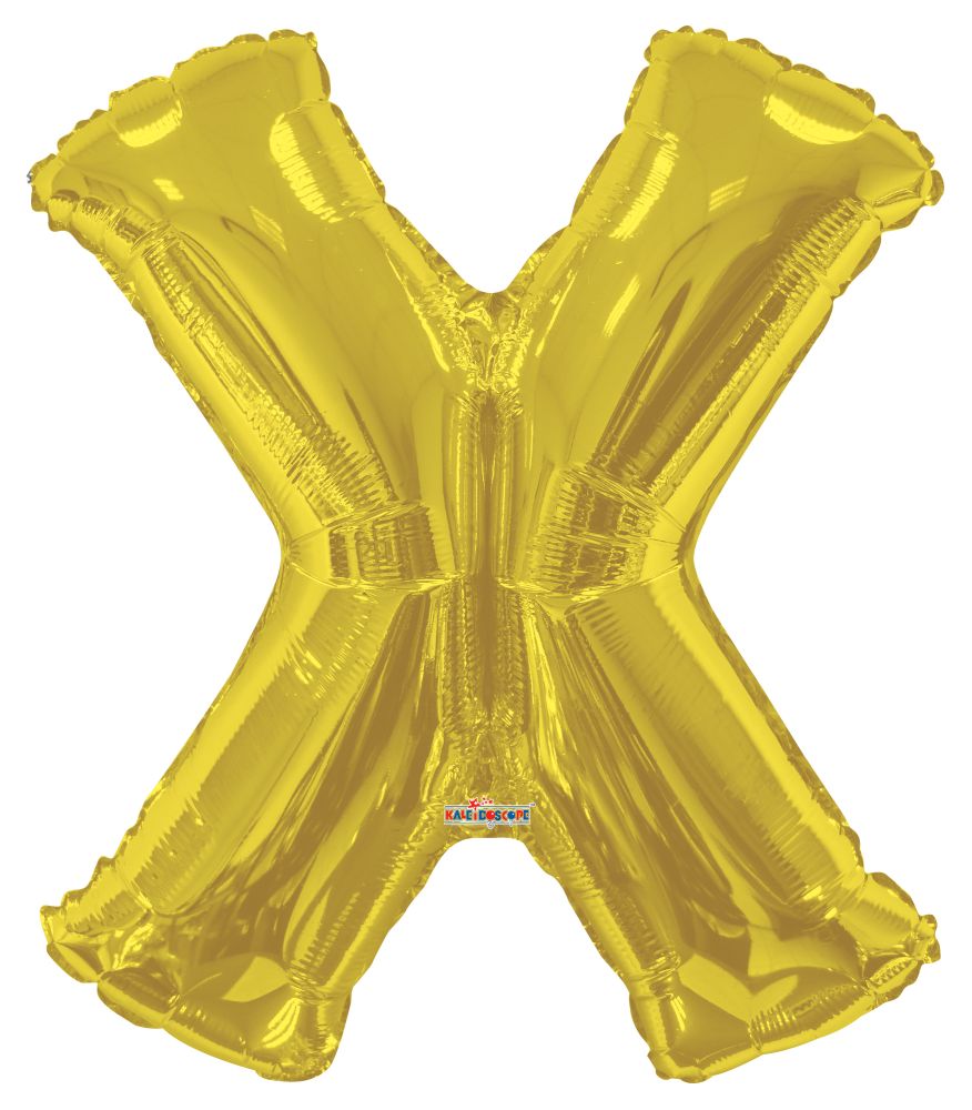 34" Gold Letter X Balloon