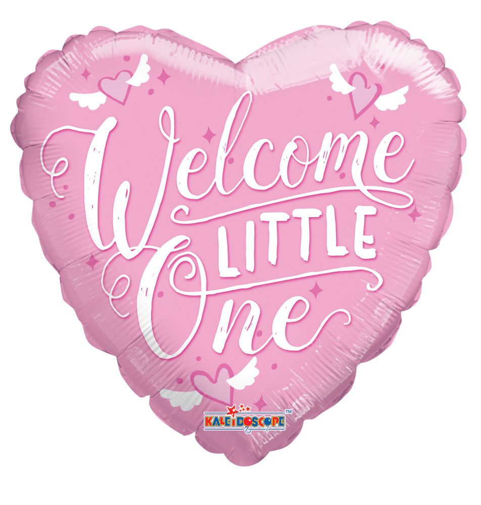 09" Welcome Little One Pink Balloon (Inflated with Cup and Stick)