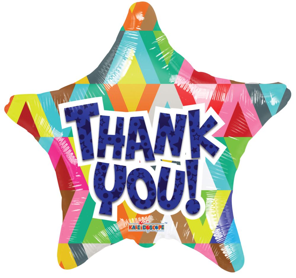04" Thank You Star Balloon (Inflated with Cup and Stick)