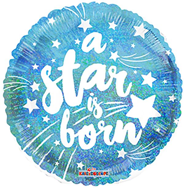 18" A Star is Born Blue Balloon