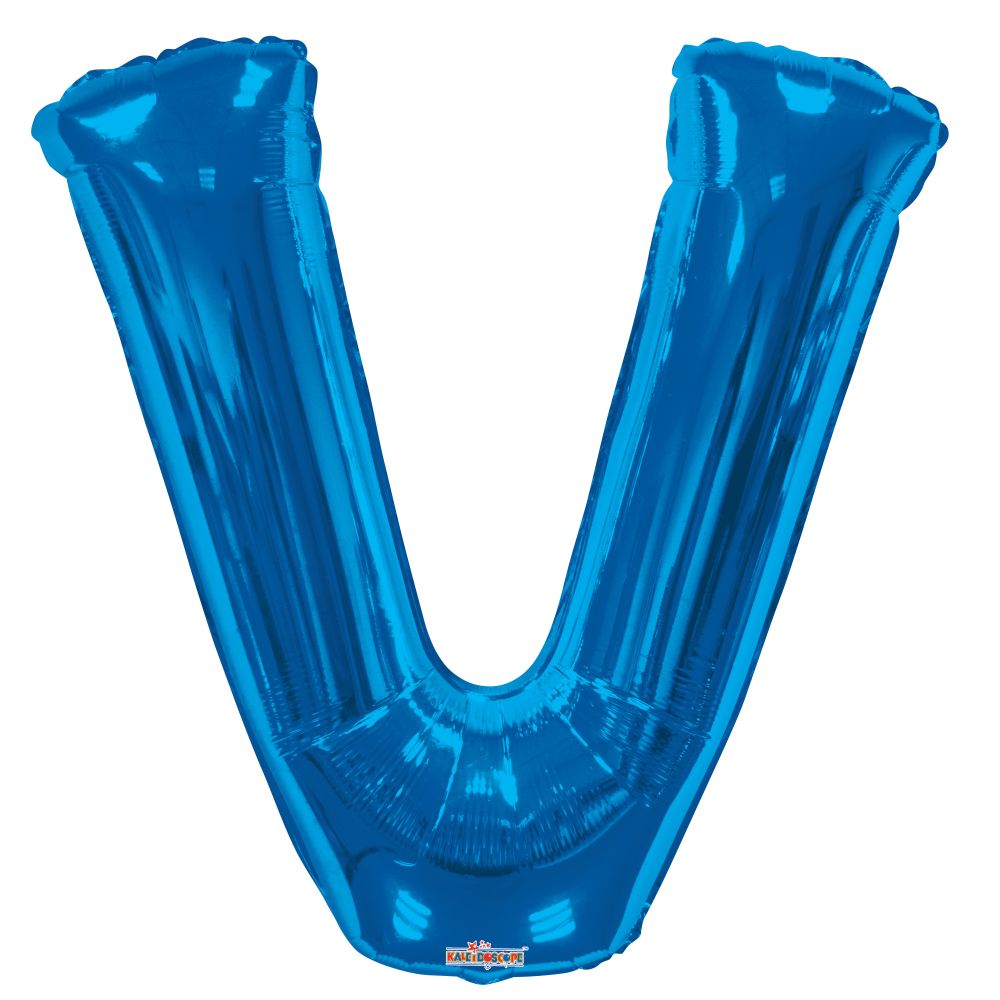 34" Royal Blue Letter V Balloon