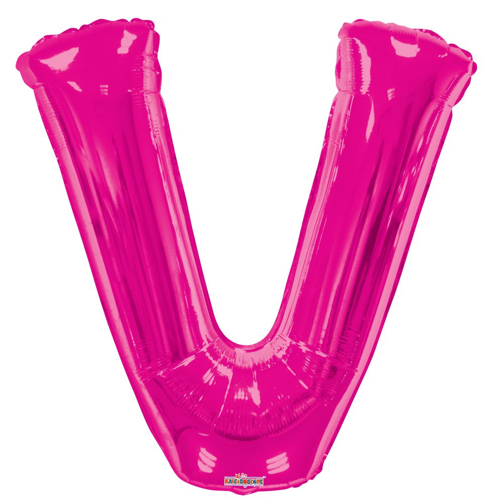 34" Pink Letter V Balloon