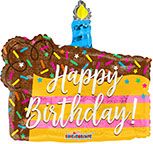 14" Birthday Slice Shape Balloon (Inflated with Cup and Stick)