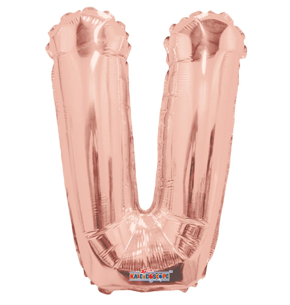 14" Rose Gold Letter V Balloon