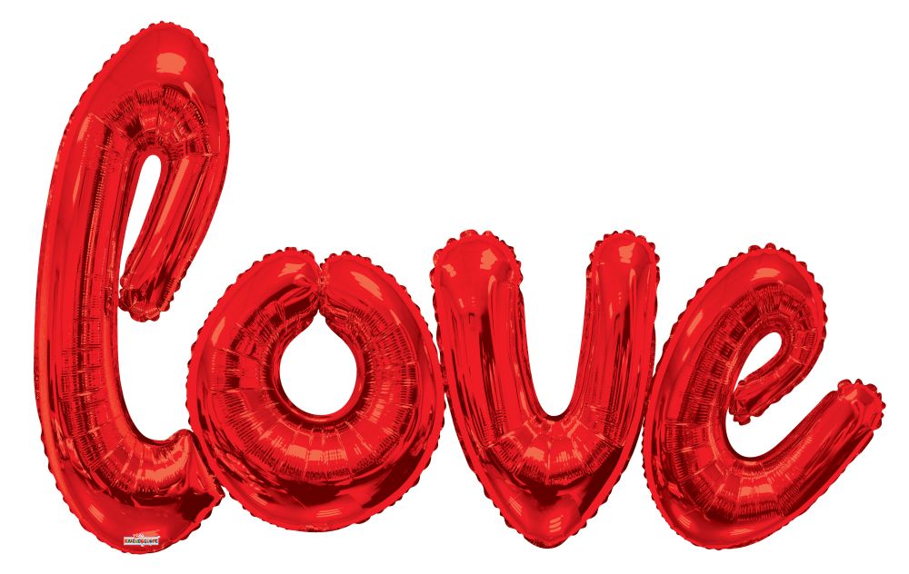 Script Phrase Love Red Jumbo (Helium Quality) Balloon