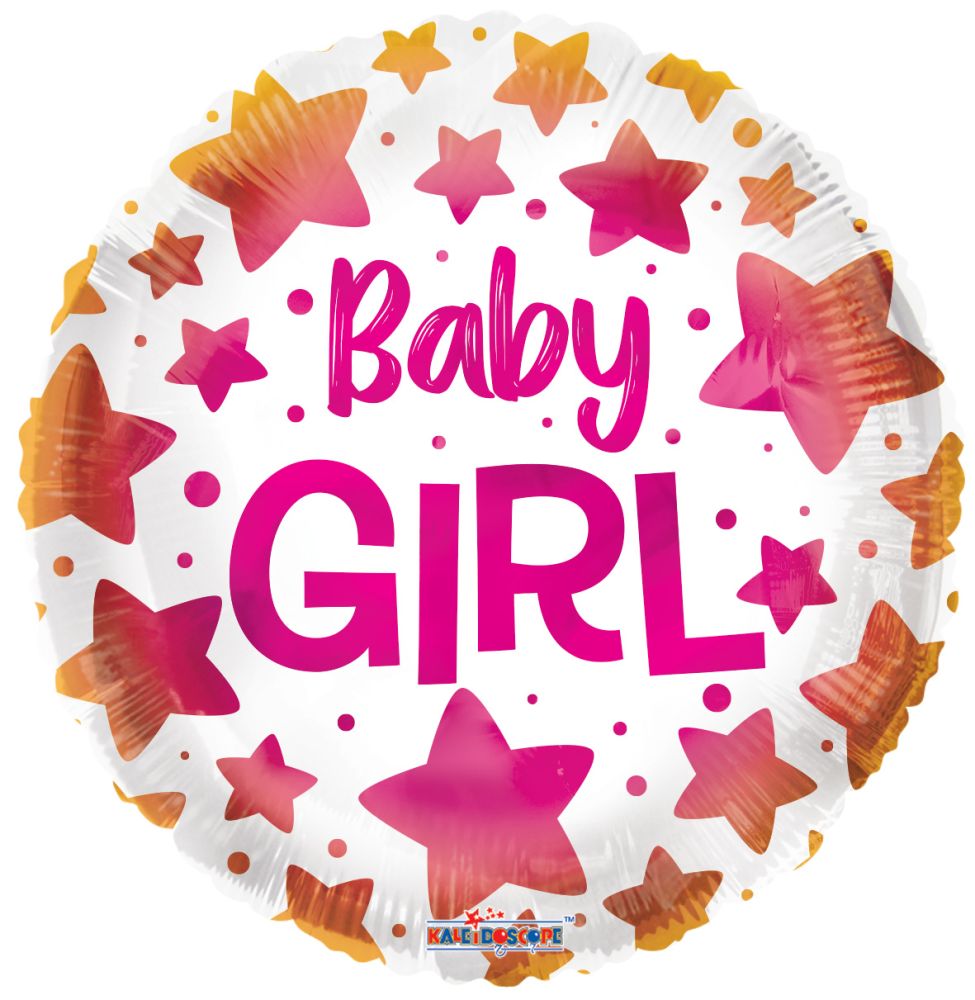 18" Baby Girl Stars Balloon