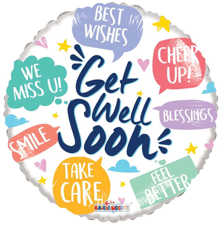 18" Get Well Phrases Balloon