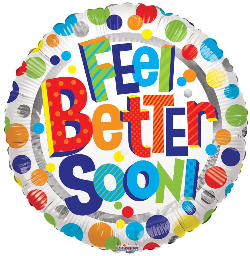 04" Feel Better Soon Balloon (Inflated with Cup and Stick)