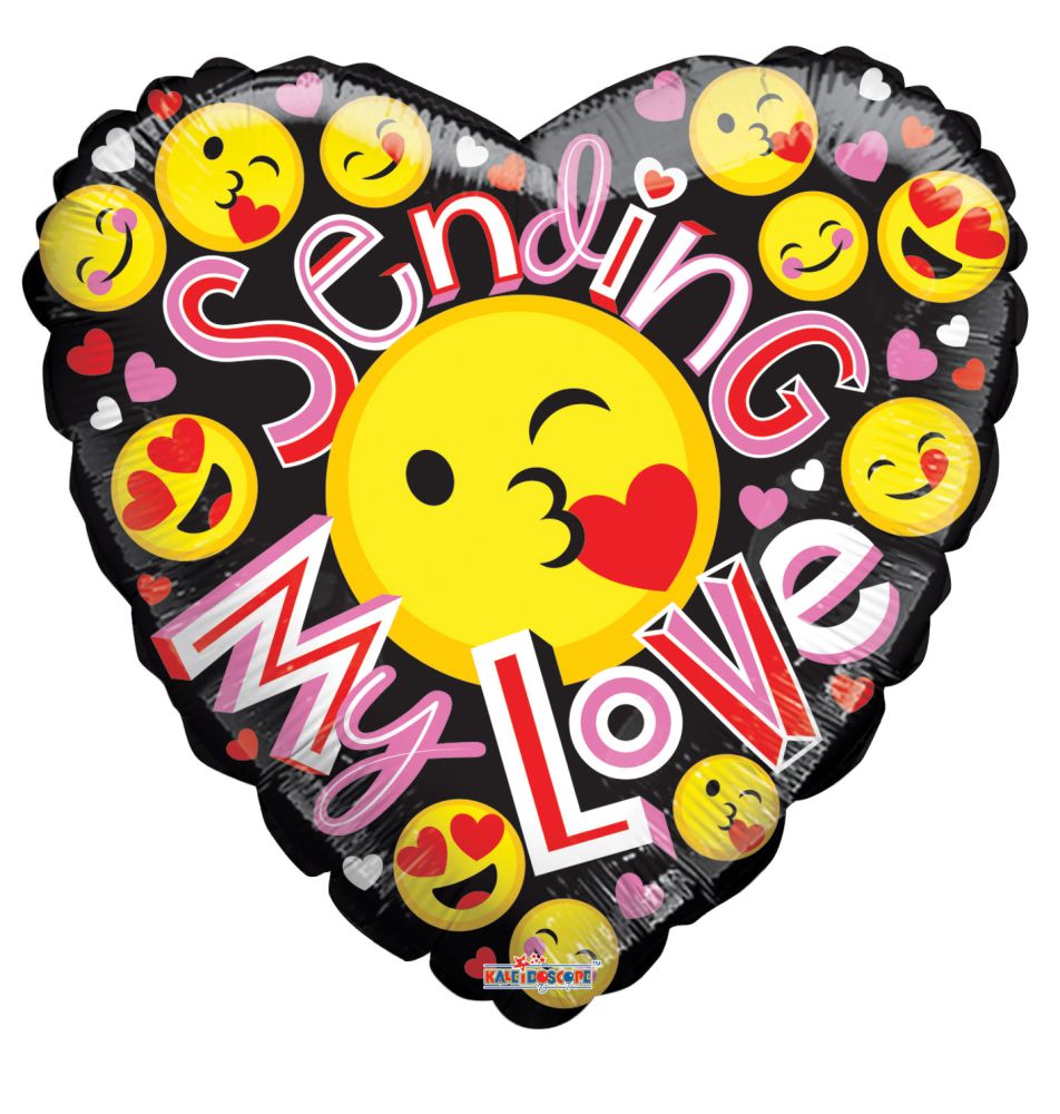 36" Sending My Love Smilies Balloon