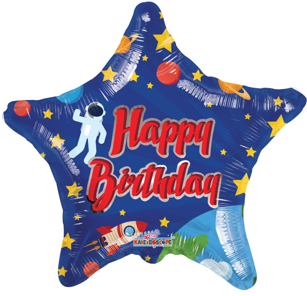 18" Happy Birthday Space Balloon
