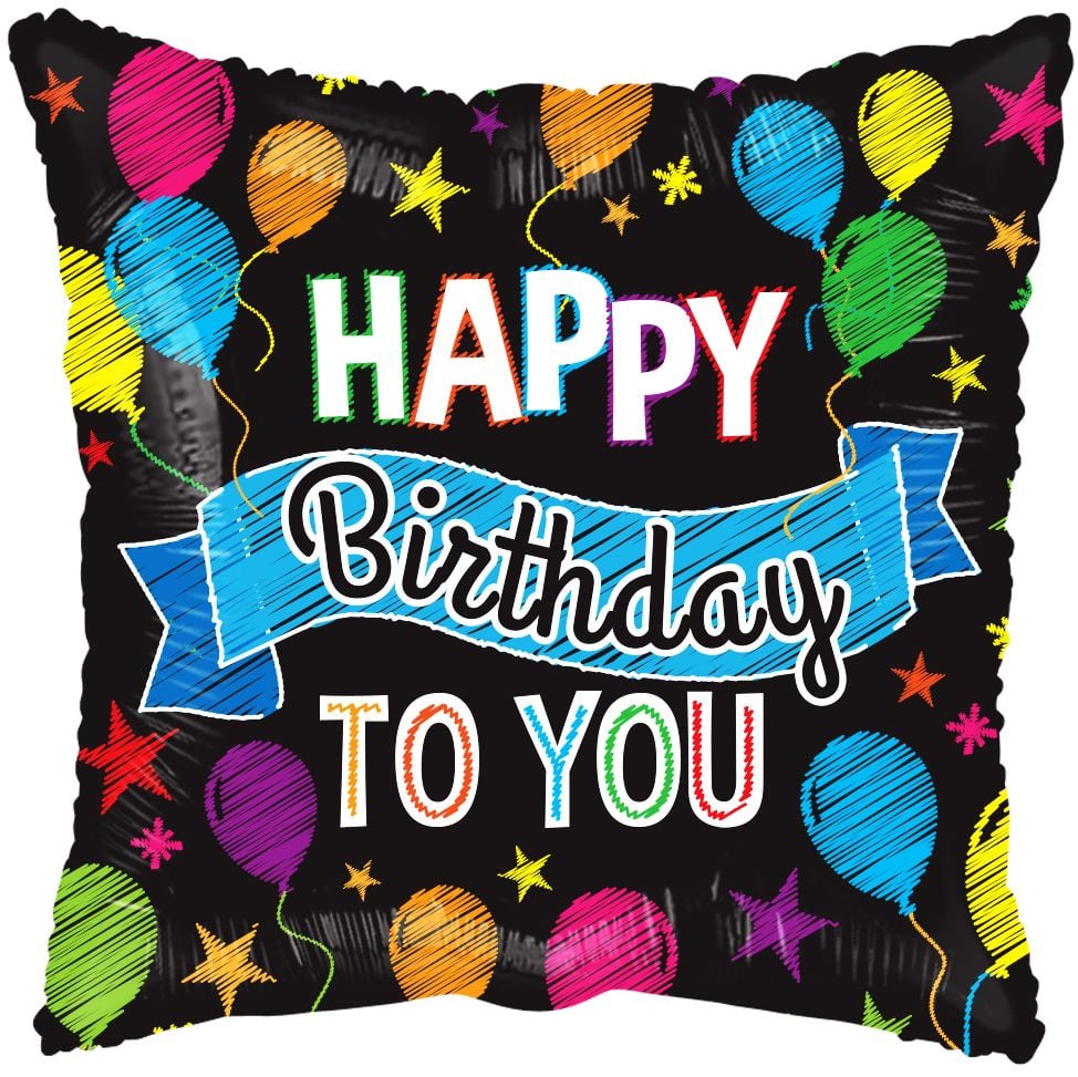 09" Birthday Balloons & Banner (Inflated with Cup and Stick)