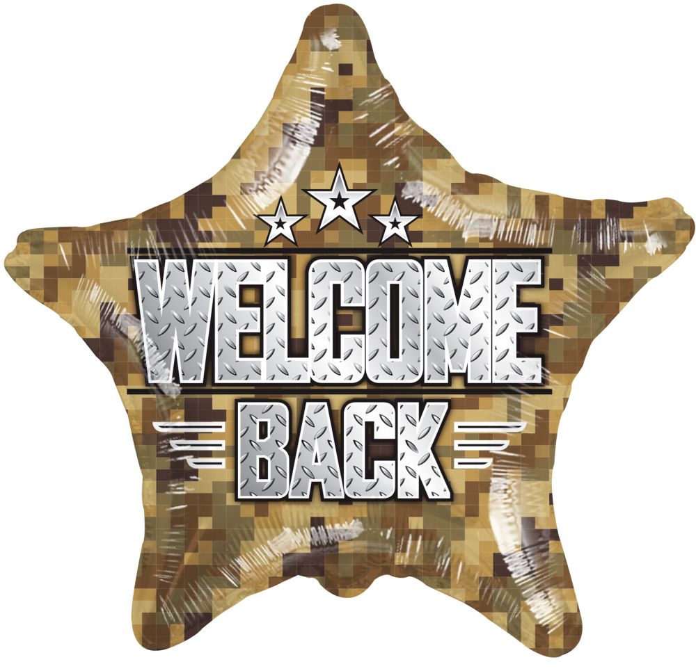 18" Welcome Back Camouflage Balloon