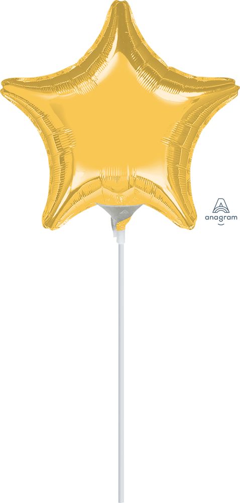 04" Gold Star Balloon (Inflated with Cup and Stick)
