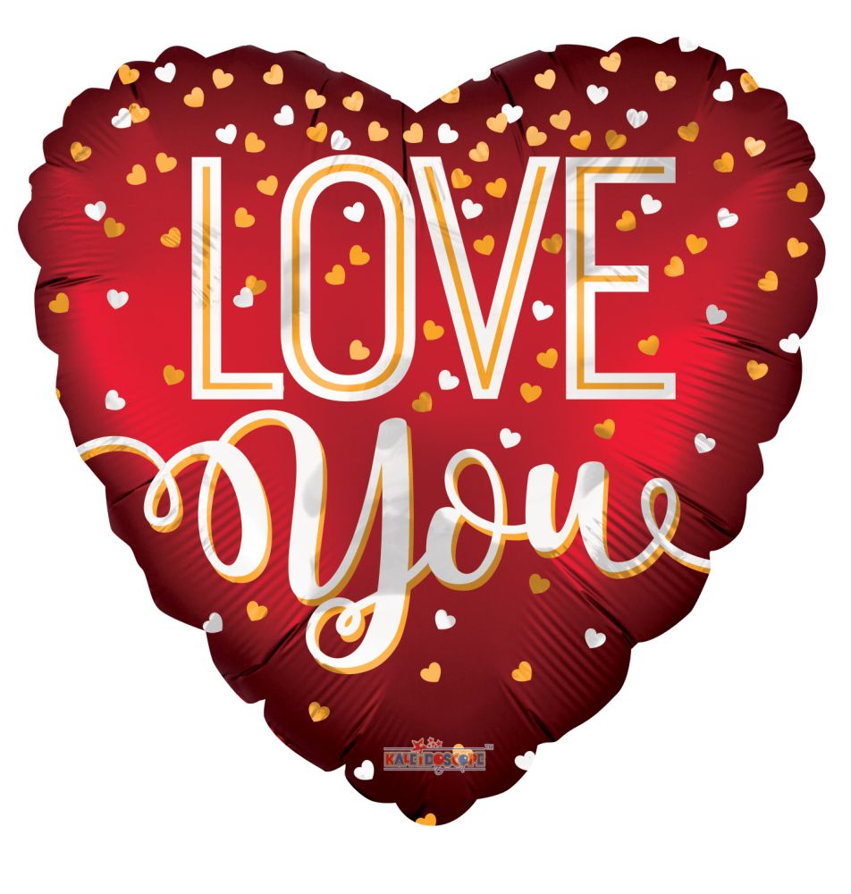 18" Love You Red Metallic Balloon