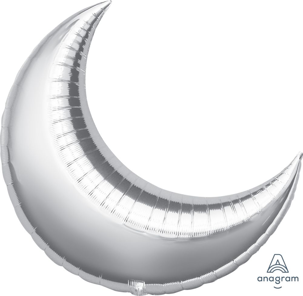 Crescent 35" Silver Balloon