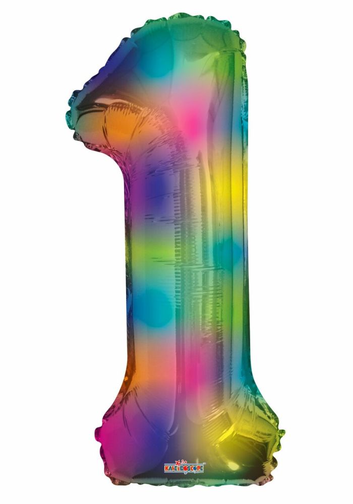 34" Rainbow Number 1 Balloon