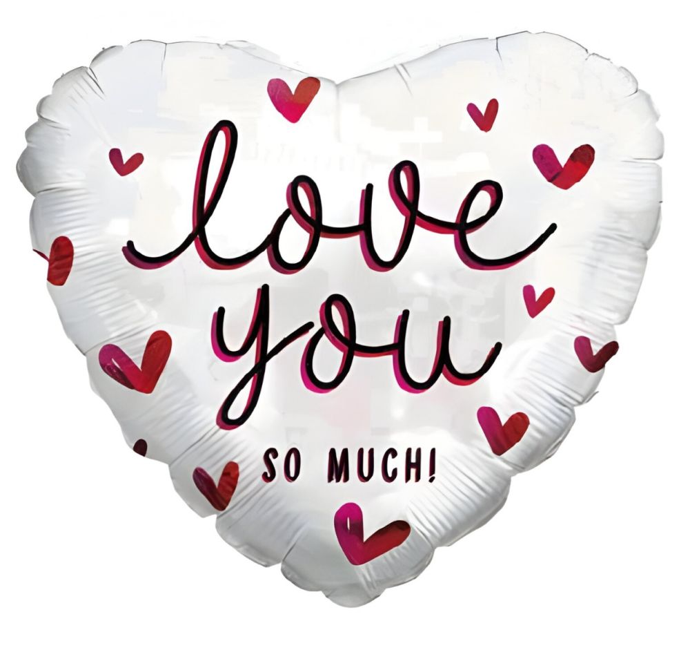 09" Love You Script Balloon (Inflated with Cup and Stick)