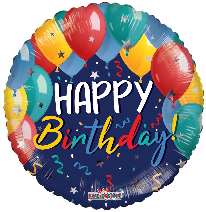 09" Birthday Festive Balloons and Stars (Inflated with Cup and Stick)