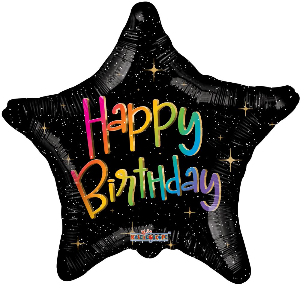 18" Birthday Multicolor Star Balloon