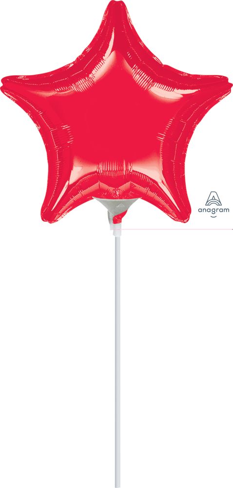 04" Red Star Balloon (Inflated with Cup and Stick)
