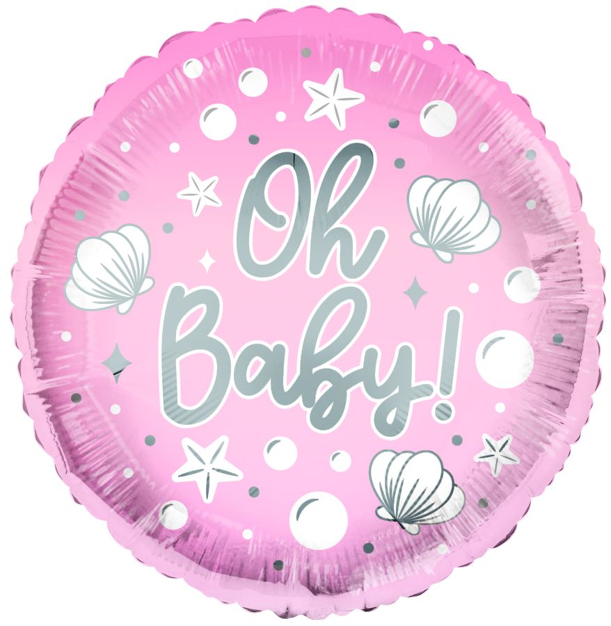 18" Oh Baby! Pink Balloon