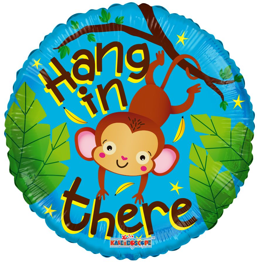 18" Hang In There Monkey Balloon