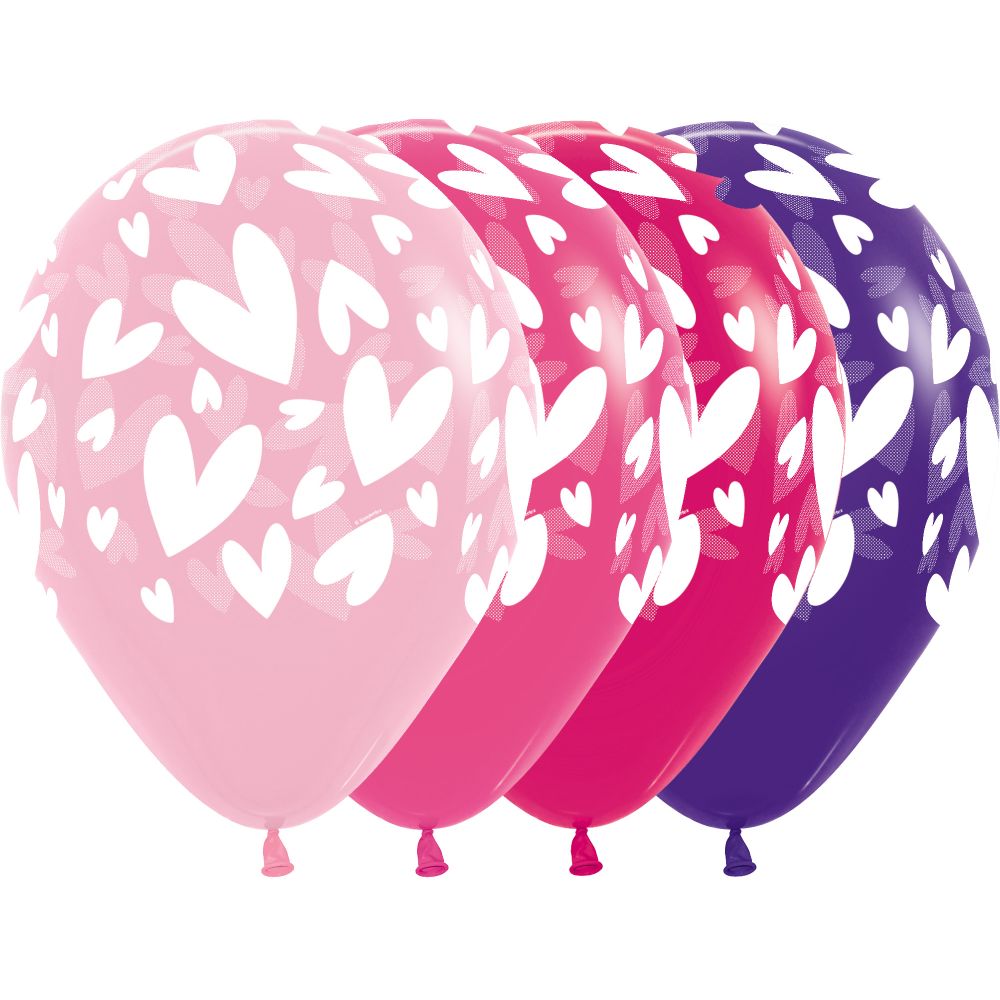 11" Modern Hearts Assortment (50pcs) Balloons