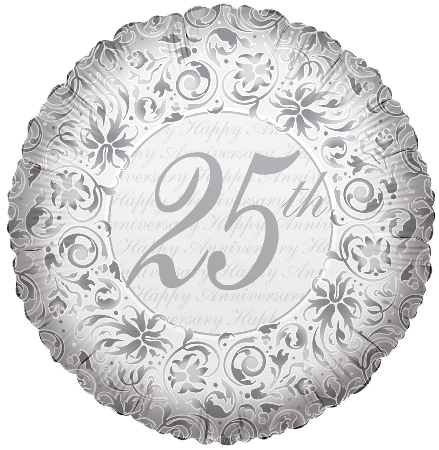 18" 25th Anniversary Filigree Balloon