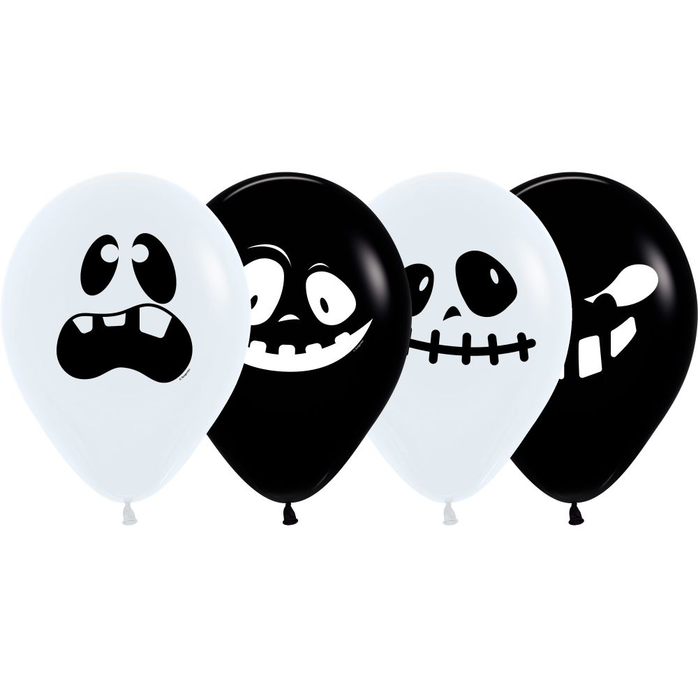 11" Ghosts Assortment (50pcs) Balloons