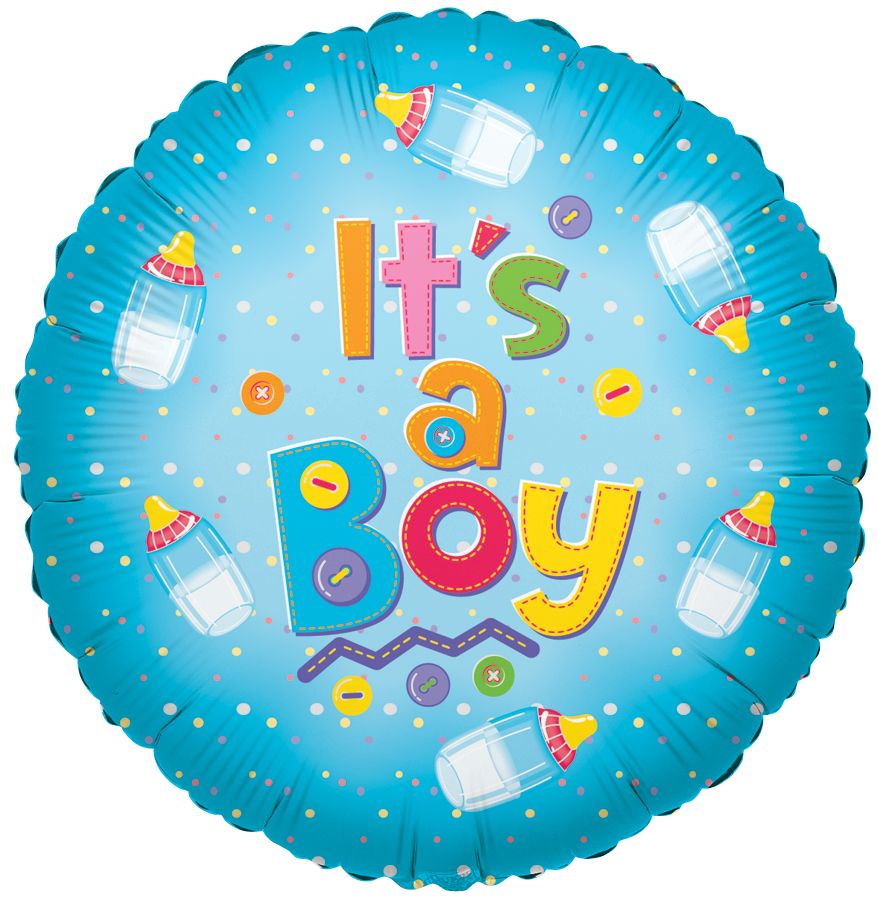 09" It's A Boy Baby Bottle Balloon (Inflated with Cup and Stick)